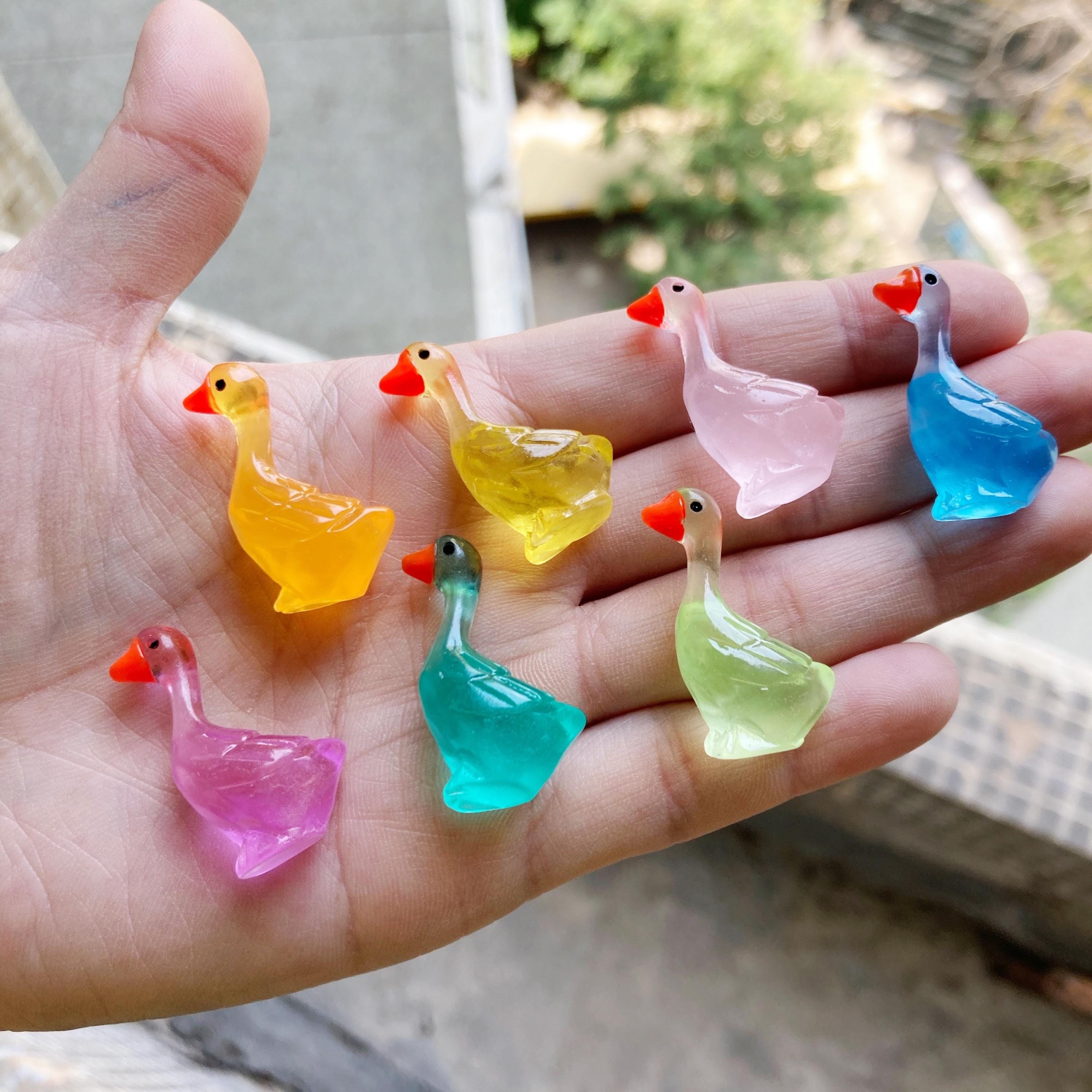 Colorful glow in the dark goose resin charms approximately 20 by 30 mm