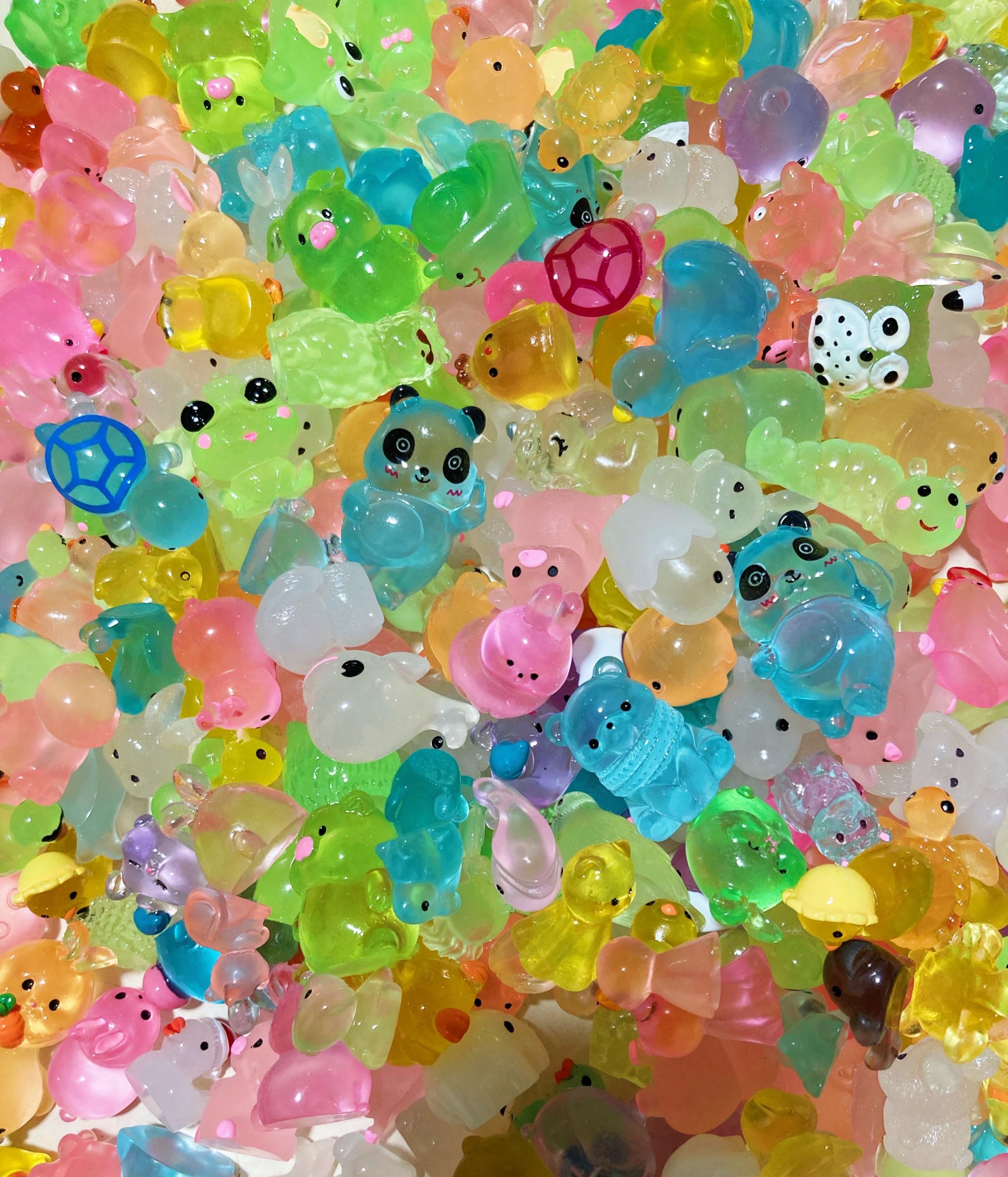 Mixed glow in the dark cute animal resin charms for DIY crafts