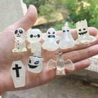 Glow in the Dark Halloween Resin Charms | Luminous Flatback Cabochons for DIY Crafts, Jewellery Making & Phone Case Decoration