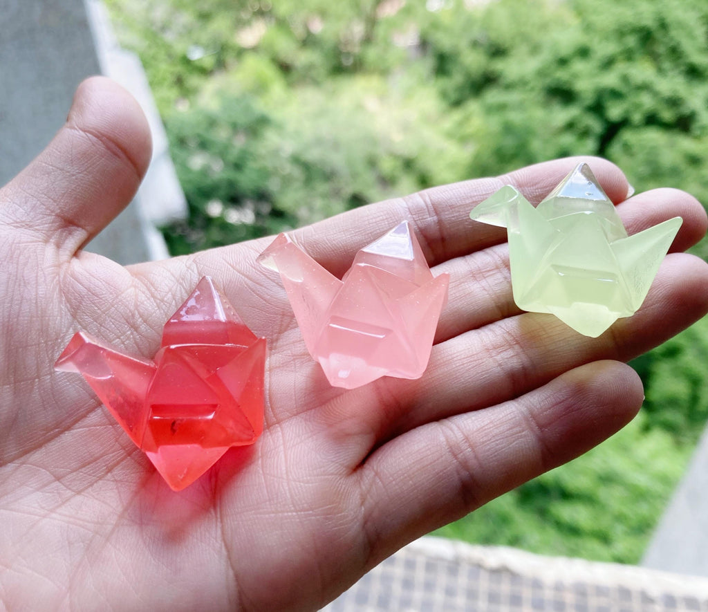 Glow in the Dark Paper Crane & Animal Resin Charms | Flatback Luminous Cabochons for DIY Crafts