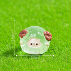 Glow in the Dark Sheep & Animal Resin Charms | Luminous Flatback Cabochons for DIY Crafts & Jewellery Making