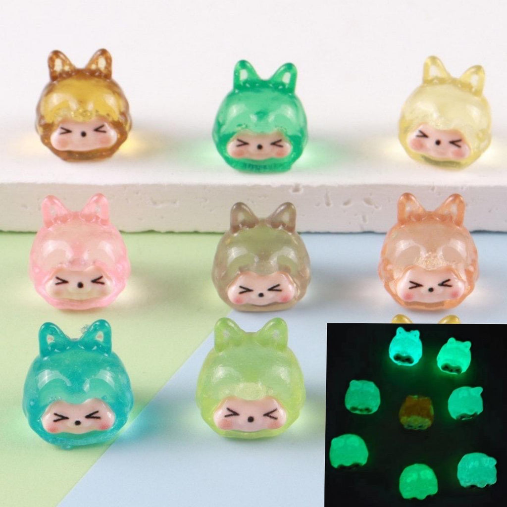 Glow in the dark fruit character resin charm cabochon for DIY crafts and decoden