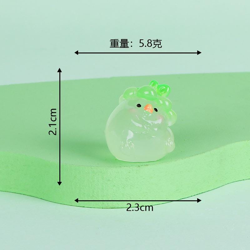 Glow in the Dark Mini Vegetable & Chick Resin Charms | Luminous Flatback Cabochons for DIY Crafts & Phone Case Decoration