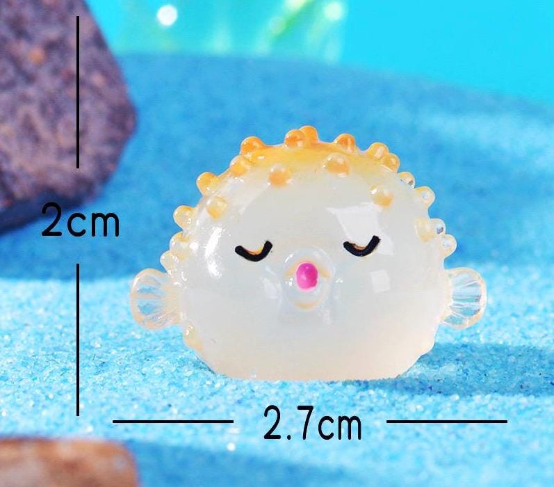 Glow in the Dark Pufferfish Resin Charms luminous flatback resin cabochons for DIY crafts