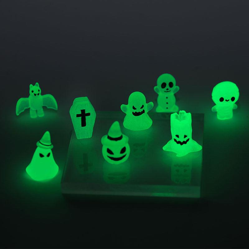 Glow in the Dark Halloween Resin Charms | Luminous Flatback Cabochons for DIY Crafts, Jewellery Making & Phone Case Decoration