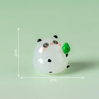 Mixed glow in the dark panda animal resin charms for kawaii DIY crafts