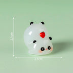 Mixed glow in the dark panda animal resin charms for kawaii DIY crafts