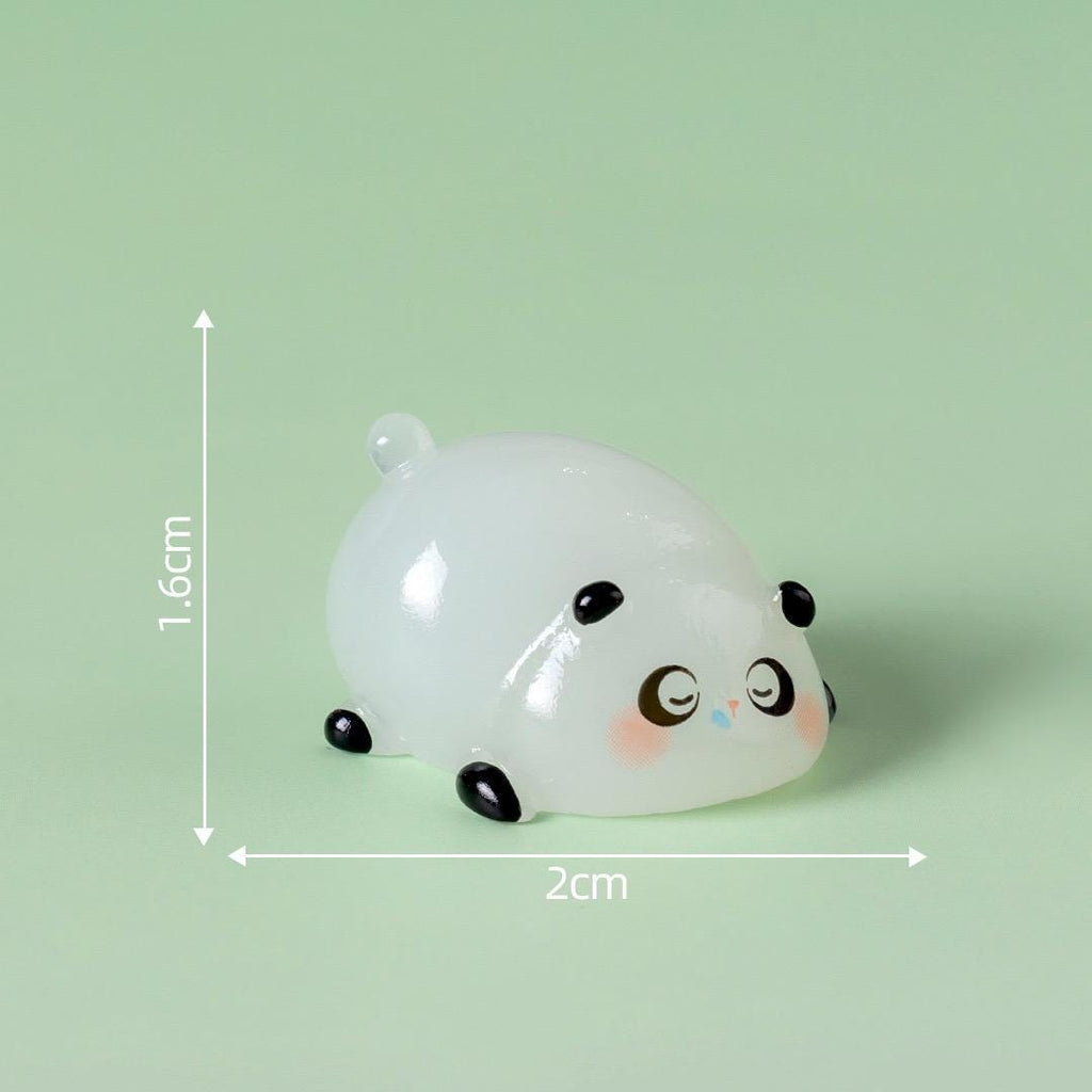 Mixed glow in the dark panda animal resin charms for kawaii DIY crafts