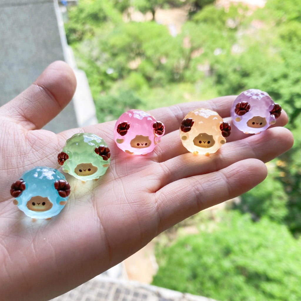 Glow in the Dark Sheep & Animal Resin Charms | Luminous Flatback Cabochons for DIY Crafts & Jewellery Making