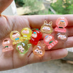 Glow in the dark fruit character resin charm cabochon for DIY crafts and decoden