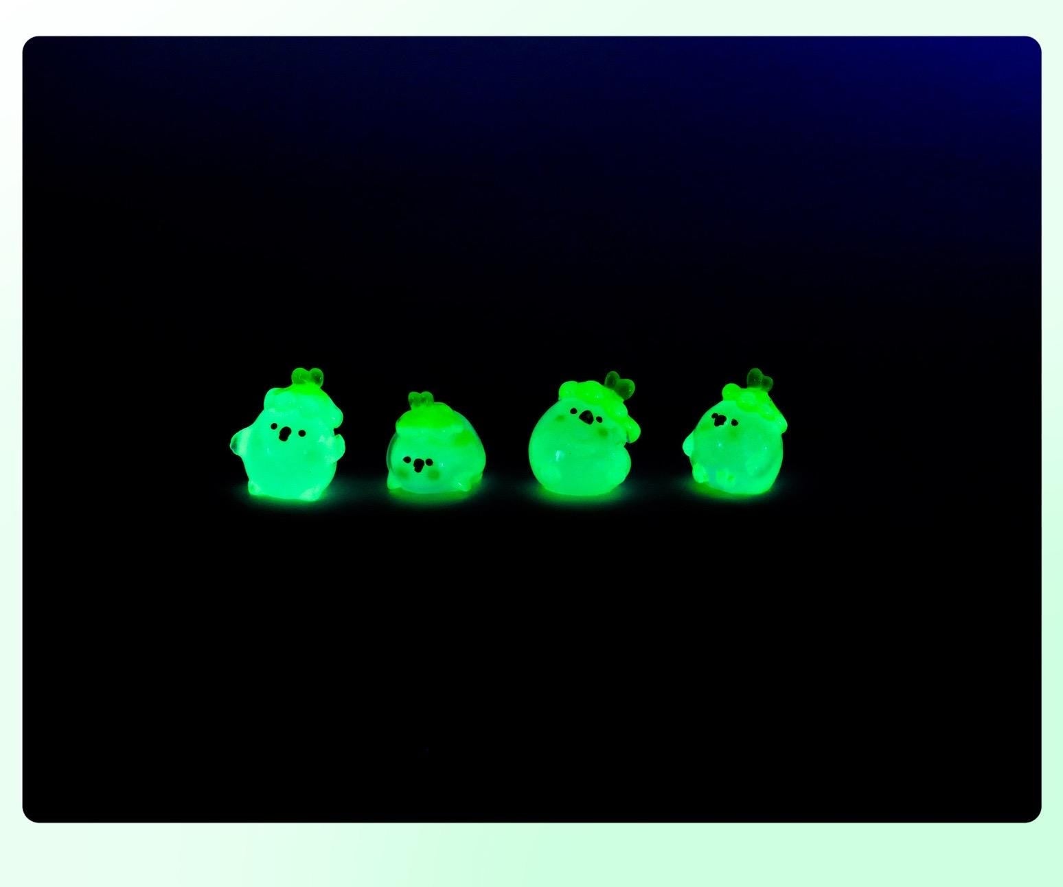 Glow in the Dark Mini Vegetable & Chick Resin Charms | Luminous Flatback Cabochons for DIY Crafts & Phone Case Decoration