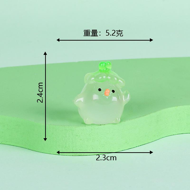 Glow in the Dark Mini Vegetable & Chick Resin Charms | Luminous Flatback Cabochons for DIY Crafts & Phone Case Decoration