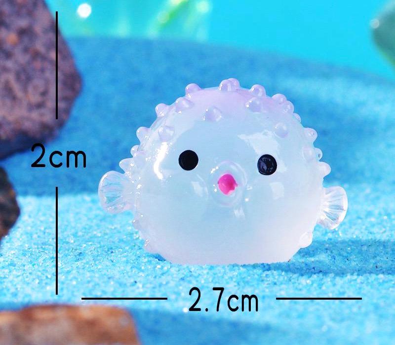 Glow in the Dark Pufferfish Resin Charms luminous flatback resin cabochons for DIY crafts