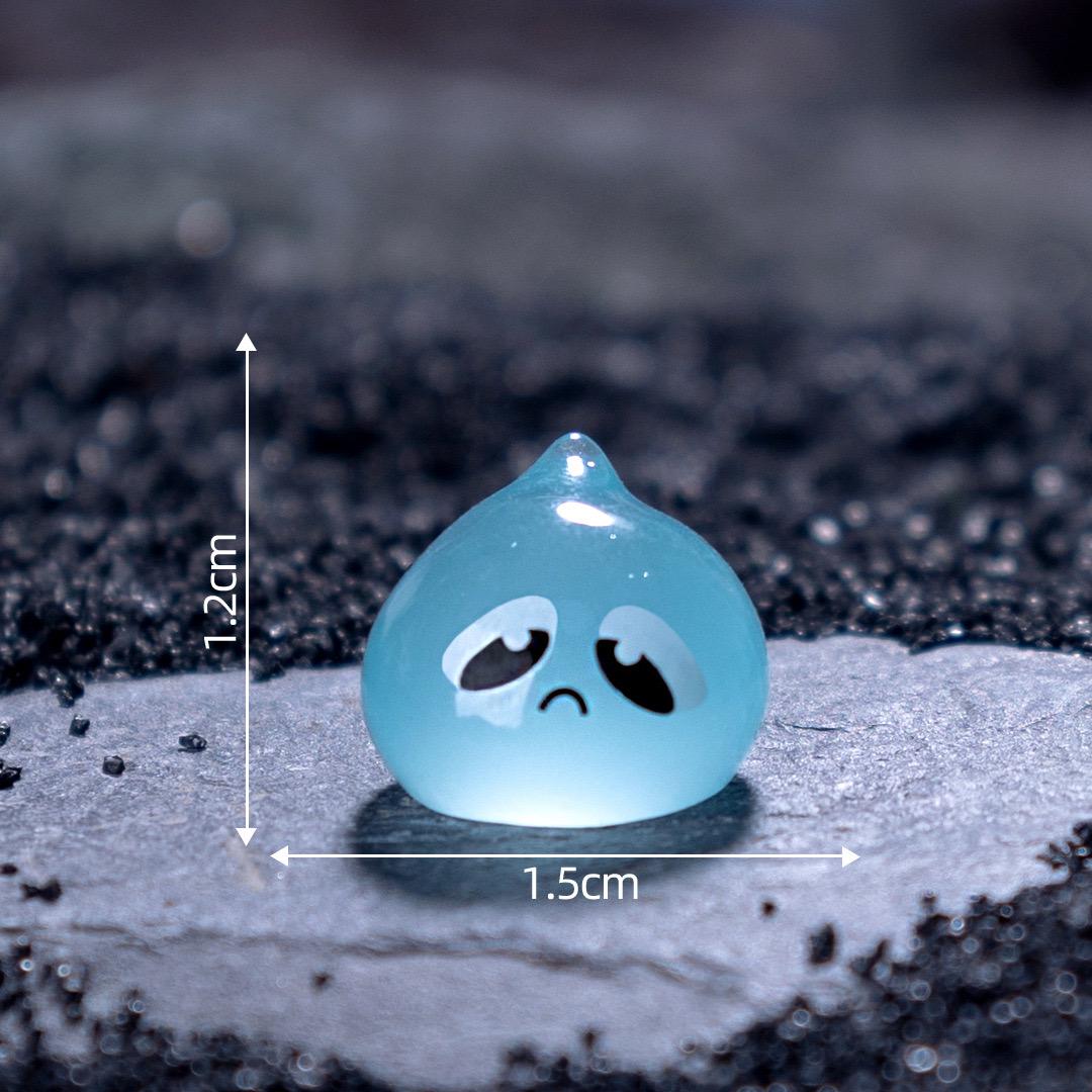 Glow in the dark water droplet resin charm cabochon for DIY crafts and decoden