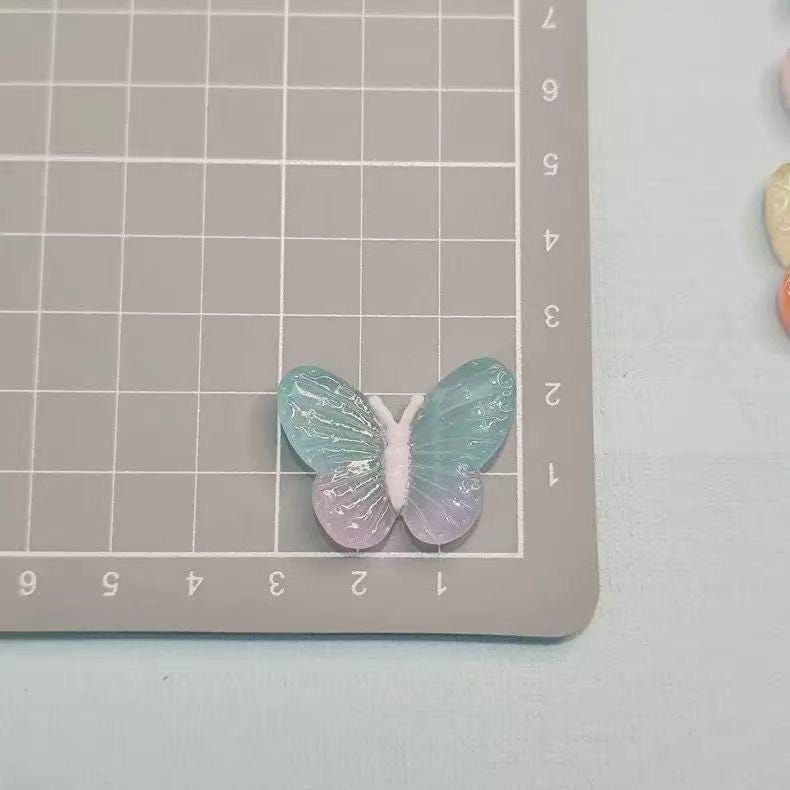 Glow in the Dark Butterfly Resin Charms | Colorful Craft Cabochons