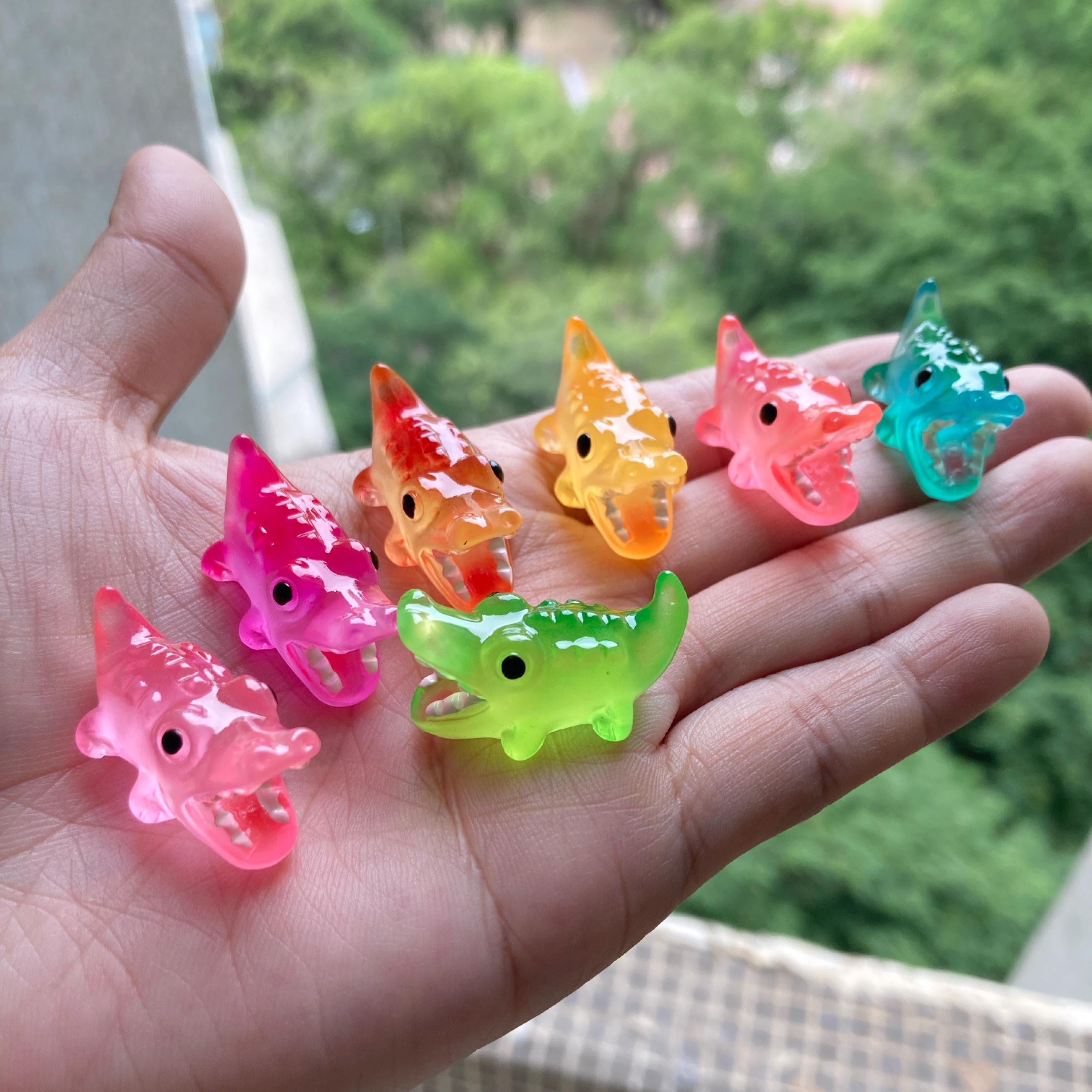 Glow in the Dark Alligator & Crocodile Resin Charms | Flatback Cabochons