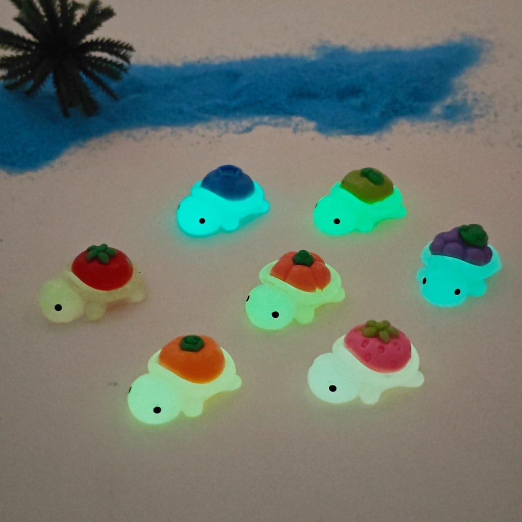 Glow in the Dark Fruit Turtle Resin Charms for DIY Crafts & Phone Case Decoration