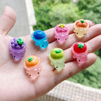 Glow in the Dark Fruit Turtle Resin Charms for DIY Crafts & Phone Case Decoration