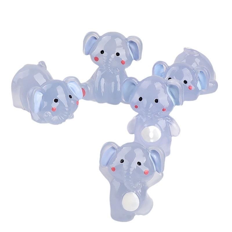 Glow in the Dark Elephant Resin Cabochons luminous flatback resin cabochons for DIY crafts