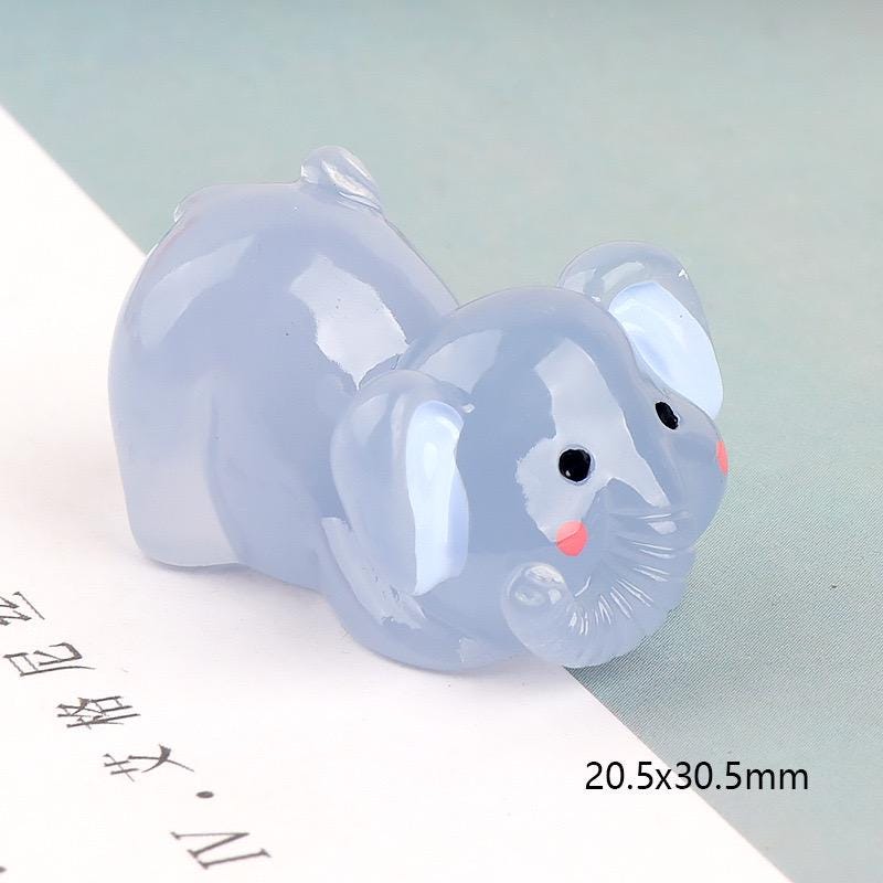Glow in the Dark Elephant Resin Cabochons luminous flatback resin cabochons for DIY crafts