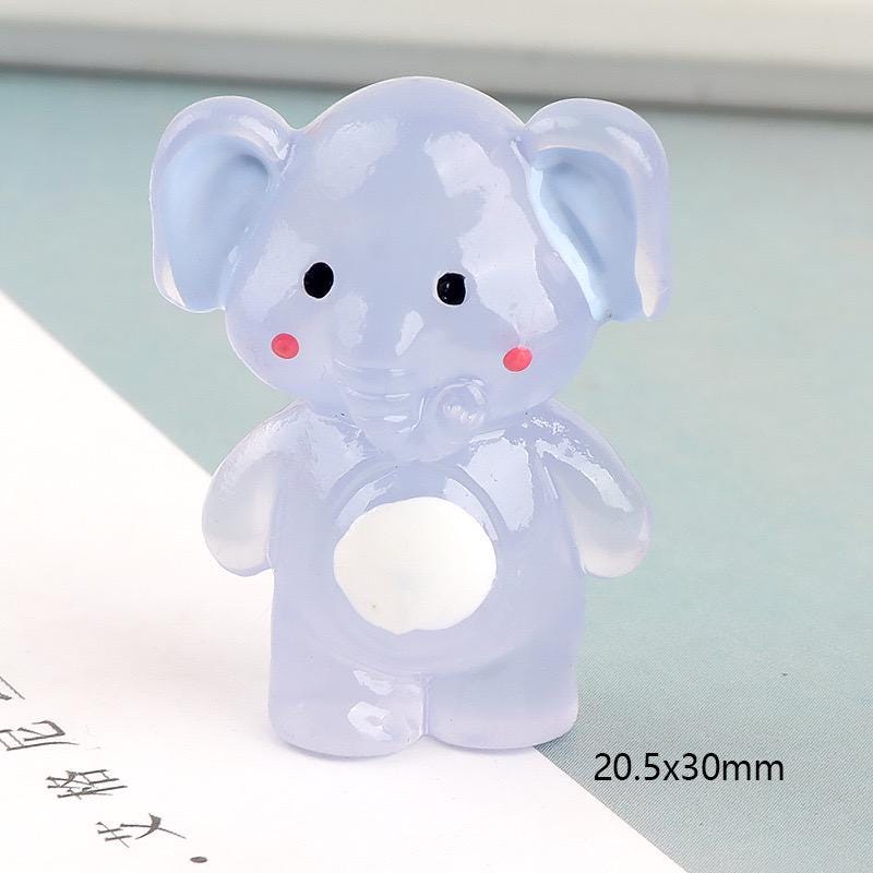 Glow in the Dark Elephant Resin Cabochons luminous flatback resin cabochons for DIY crafts