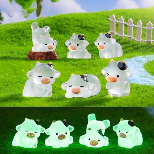 Glow in the Dark Cow Resin Charms for DIY Crafts & Phone Case Decoration