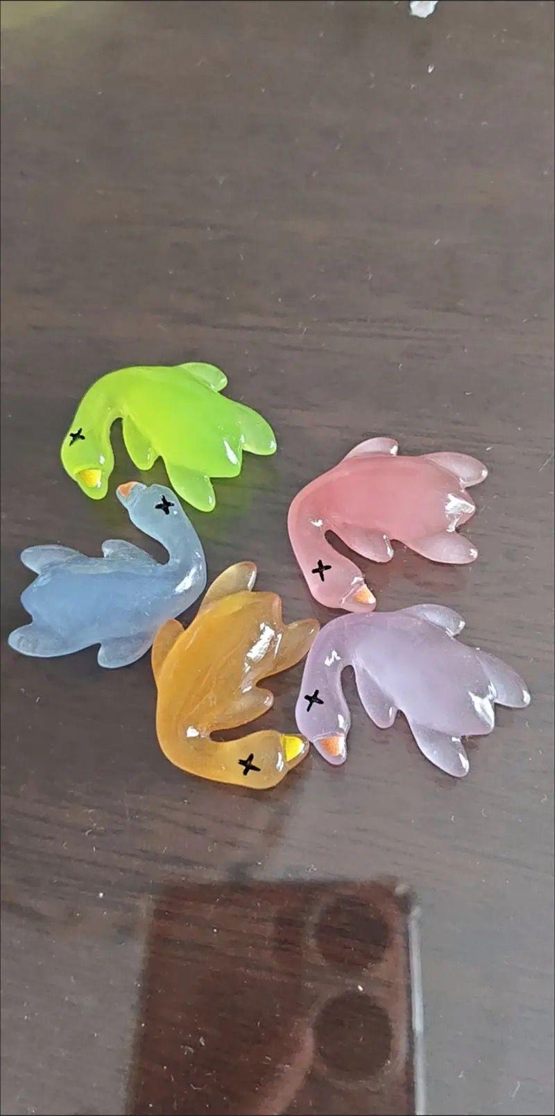Mini glow in the dark roasted duck resin cabochons