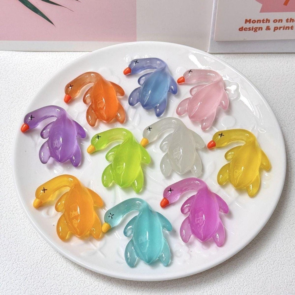 Mini glow in the dark roasted duck resin cabochons