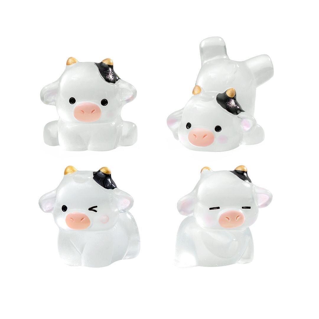Glow in the Dark Cow Resin Charms for DIY Crafts & Phone Case Decoration