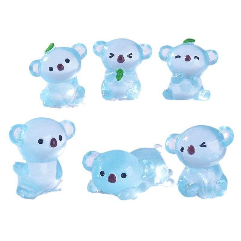 Glow in the Dark Koala Resin Charms for DIY Crafts & Phone Case Decoration