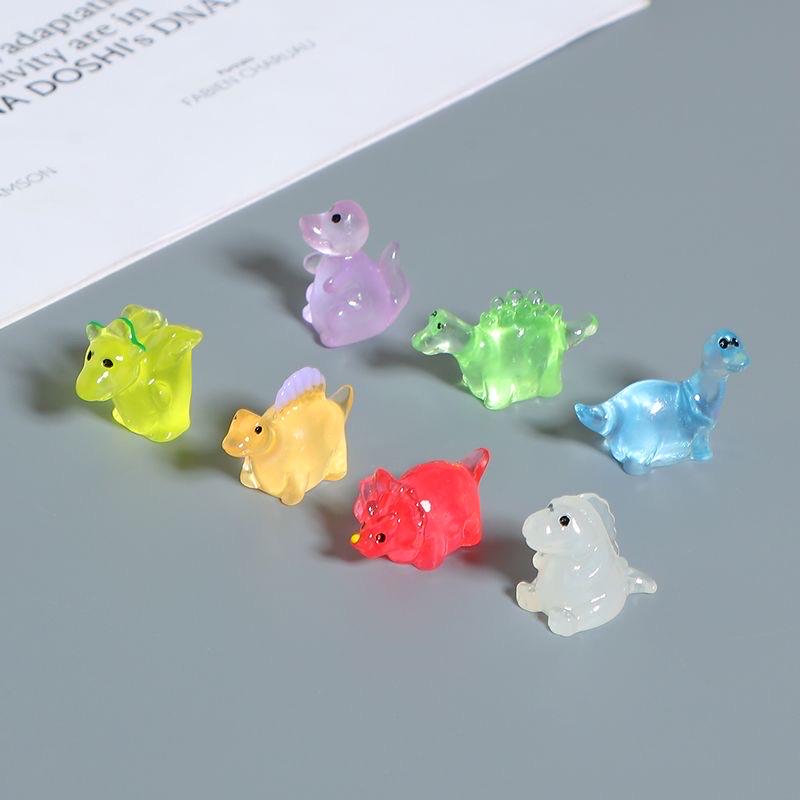 Glow in the Dark Dinosaur Resin Charms | Luminous Flatback Cabochons for DIY Crafts & Phone Case Decoration