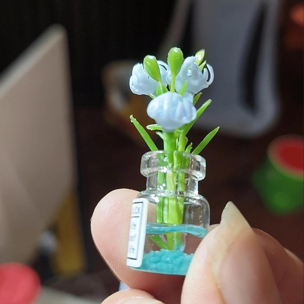 Glow in the dark flower vase resin charm cabochon for DIY crafts and decoden
