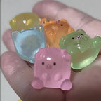 Glow in the Dark Pig Resin Charms | Kawaii Flatback Cabochons