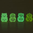 Mixed glow in the dark cat rabbit chick and pig resin charms