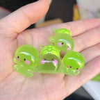 Mixed green turtle glow in the dark resin cabochons