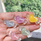Glow in the Dark Heart Candy Resin Charms | 12×25mm Cabochons