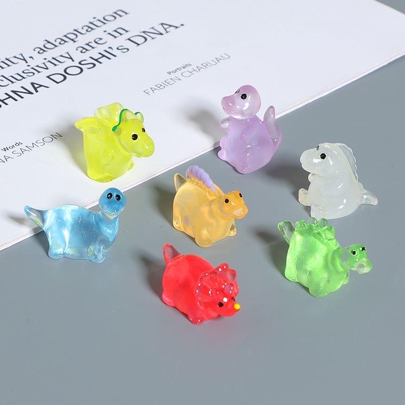Glow in the Dark Dinosaur Resin Charms | Luminous Flatback Cabochons for DIY Crafts & Phone Case Decoration