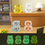 Mixed glow in the dark cat rabbit chick and pig resin charms