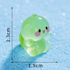 Mixed green turtle glow in the dark resin cabochons