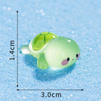 Mixed green turtle glow in the dark resin cabochons