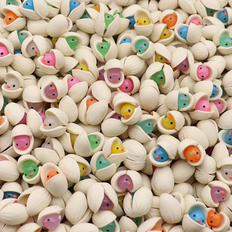 Glow in the dark pistachio shell resin charm cabochon for DIY crafts and decoden