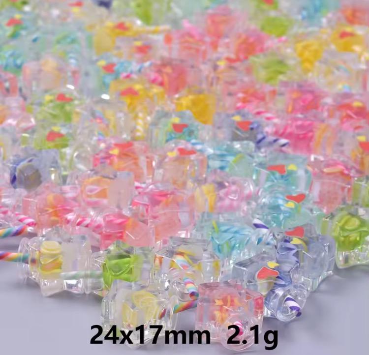 Glow in the Dark Star Wishing Bottle Resin Charms | 24×17mm Cabochons