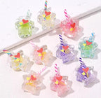 Glow in the Dark Star Wishing Bottle Resin Charms | 24×17mm Cabochons