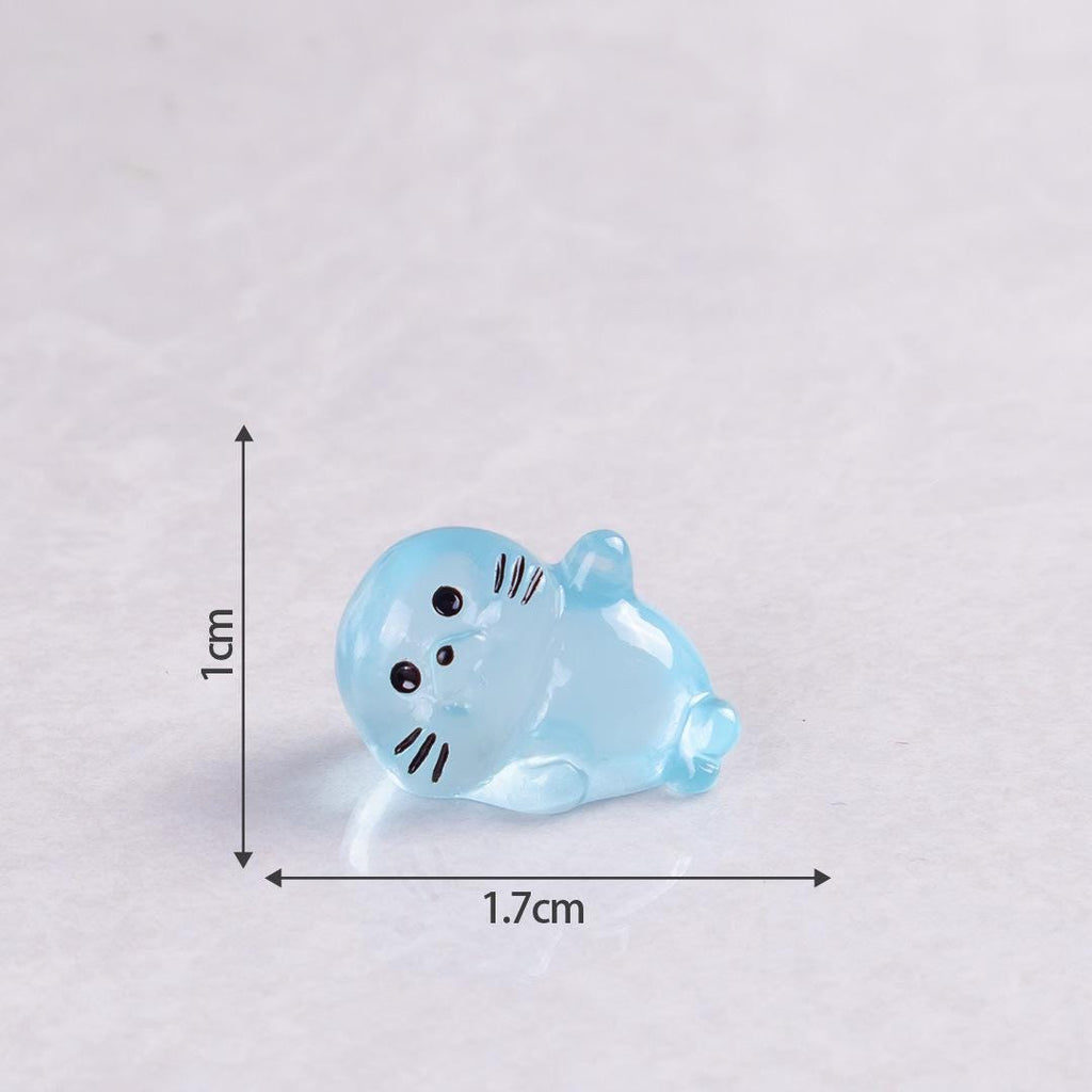 Cute seal pup glow in the dark resin cabochons for ocean crafts