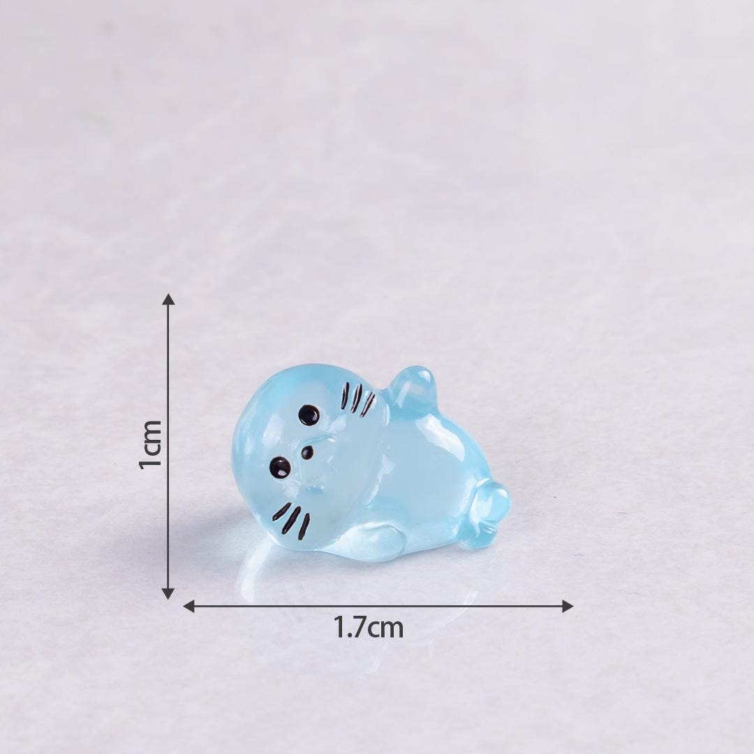 Cute seal pup glow in the dark resin cabochons for ocean crafts