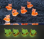 Orange glow in the dark Halloween bat resin charms