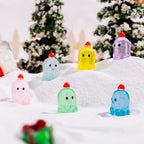 Glow in the dark Christmas duck charms with Santa hats