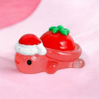 Tiny glow in the dark Christmas turtle resin flatback charms