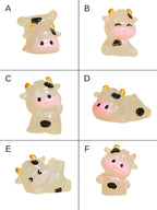 Glow in the dark milk cow resin charm cabochon for DIY crafts and decoden