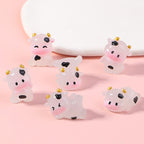 Glow in the dark milk cow resin charm cabochon for DIY crafts and decoden